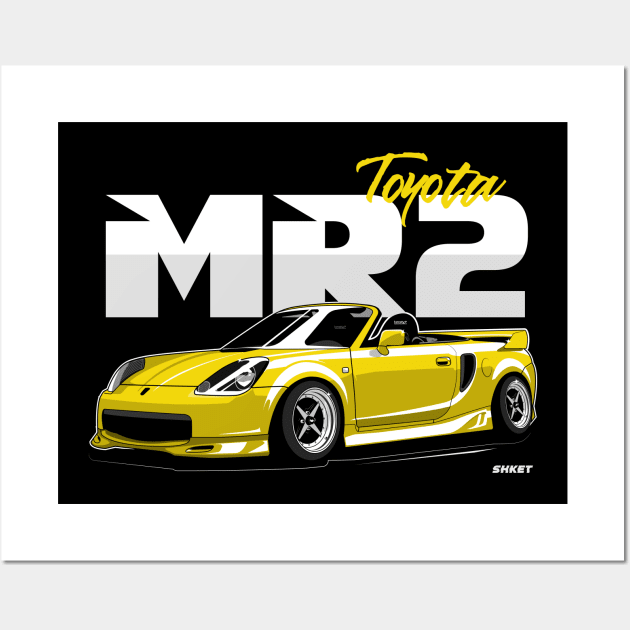 MR2 YELLOW ROADSTER Wall Art by shketdesign